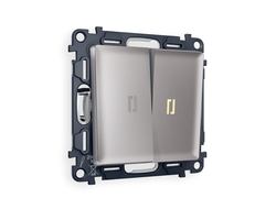 Переключатель 2-кл с подсветкой 3200K Сталь матовый - Ambrella Volt - ALFA