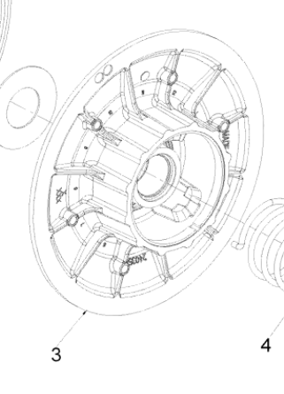 Фланец (щека/шкив) ведомого вариатора оригинал BRP 619100026 для BRP LYNX/Ski-Doo