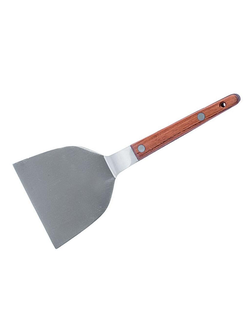 Лопатка для тепаньяки 19*10,5 см с деревянной ручкой, нержавеющая сталь
