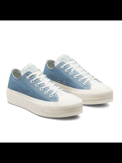 Кеды Converse Chuck Taylor Lift Crafted Canvas голубые короткие на платформе