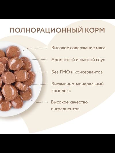 Мнямс влажный корм (пауч) для стерилизованных кошек, кусочки в соусе с лососем 85 г