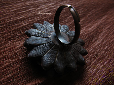 Медная Календула. Кольцо в виде цветка - волшебное украшение от "Винсенто"