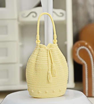 Кремово-жёлтая сумка-мешок. (951)