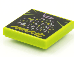 Tile 2 x 2 with Groove with BeatBit Album Cover - Cone of Pastel Confetti Pattern, Lime (3068bpb1552)