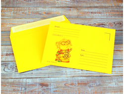 Конверт "Хрю и горячий чай"", 114*162 мм