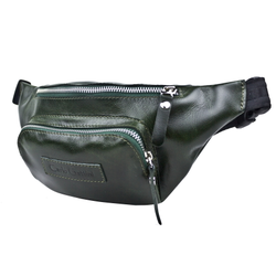 Кожаная поясная сумка Scarlino dark green (арт. 7018-11)