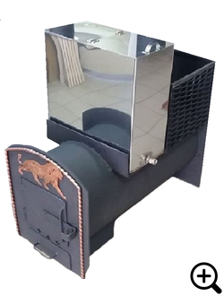 Дровяная банная печь с выносной топкой ТОРПЕДА-1, открытая каменка