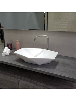 Фигурный умывальник шестигранник-лодочка 635х410х135 MELANA накладная раковина mln-78125