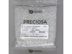 БИСЕР PRECIOSA 10/0 - 50г - 38102 ПРОЗРАЧНЫЙ ГЛЯНЦЕВЫЙ С БЕЛОЙ ЛИНИЕЙ ВНУТРИ