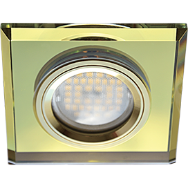Светильник встраиваемый Ecola DL1651 MR16 GU5.3 квадратный стекло Золото/Золото 25x90x90 FG1651EFF
