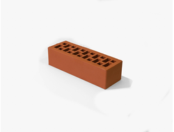 Кирпич красный гладкий щелевой 0.7NF 250х85х65мм М150 Braer
