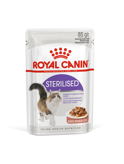 Royal Canin (Роял Канин)  Sterilised Влажный корм (пауч) для стерилизованных кошек, кусочки  в соусе, 85 г