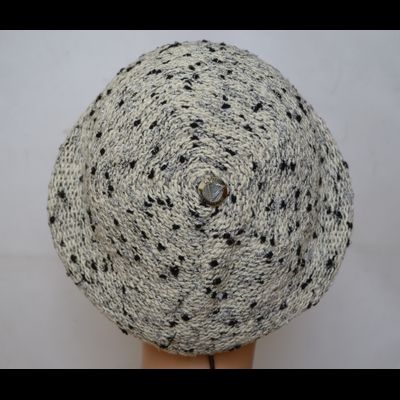 Берет меланжевый летний Vizio Италия S A 1 белый с черным