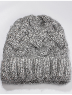 Екатеринбург. Шапка женская "Крупные косы манжет"11212  св.серая, т.серая