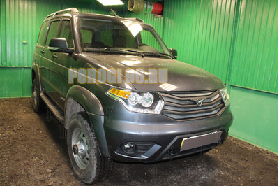 Защита радиатора УАЗ Патриот (рестайлинг 2) 2014-2016 (5 частeй) chrome