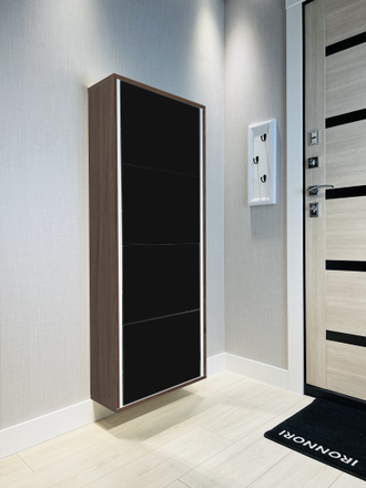 Обувница Айрон-4 Лайт (фасад стекло черное)