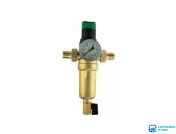 Самопромывной фильтр VIEIR  1/2'' с манометром и регулятором давления латунь в Тамбове