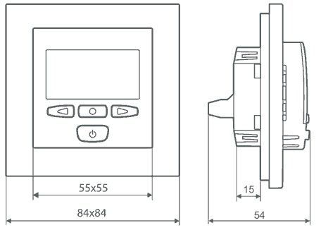 Габаритные размеры терморегулятора Thermoreg TI-950 Design