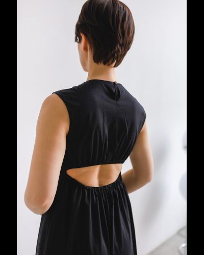 Платье-макси с вырезом на спине из мерсеризированного итальянского хлопка