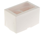 Коробка на 2 капкейка с прямоугольным окном Премиум (белая), 160*100*100мм