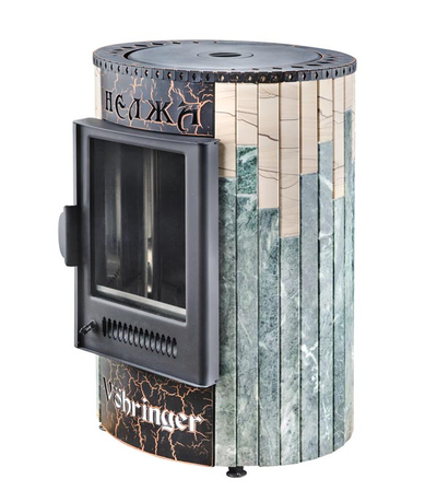 Печь отопительно-варочная Нелжа Змеевик Окаменевшее дерево