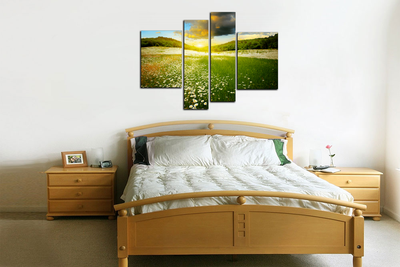 Модульная картина "Ромашки на солнце"