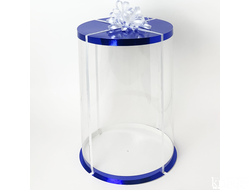 Коробка для торта JUST. Синяя. Диаметр 30 см, Высота 42 см, Упаковка 10 штук