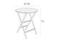 Стол пластиковый складной Helen Folding Table Ø60, марсала, Ø600х740 мм