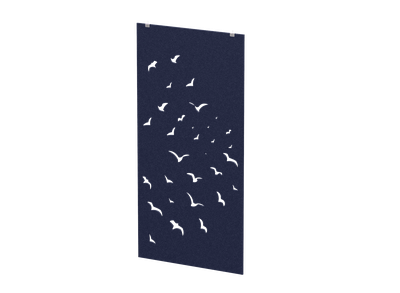 Акустическая подвесная перегородка с декором "Перелетные птицы" (фурнитура в комплекте)