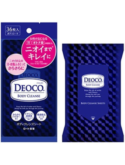 Очищающие влажные салфетки для тела ROHTO DEOCO BODY CLEANSE