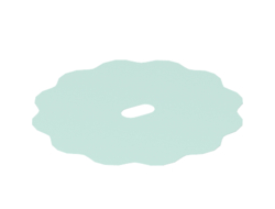 Mini Doll, Skirt Cloth, Traditional Starched Fabric, Folded into Ruffles, Light Aqua (38159 / 6253950)