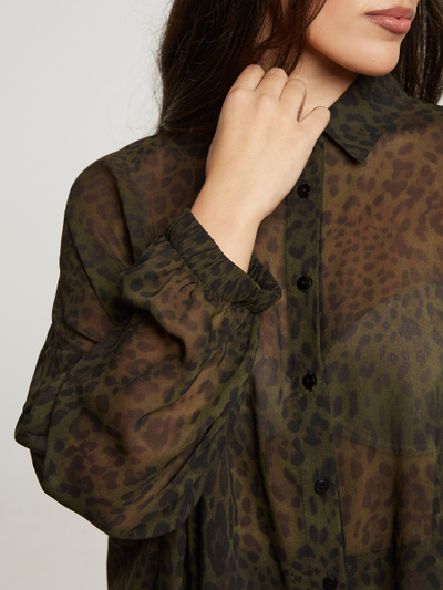 Рубашка полупрозрачная с принтом леопард