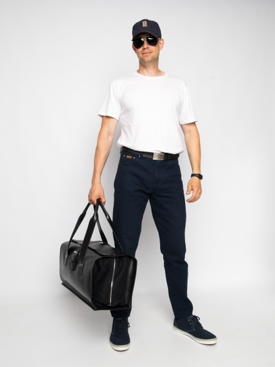 Кожаная дорожная сумка Gavardo Premium black (арт. 
4043-51)