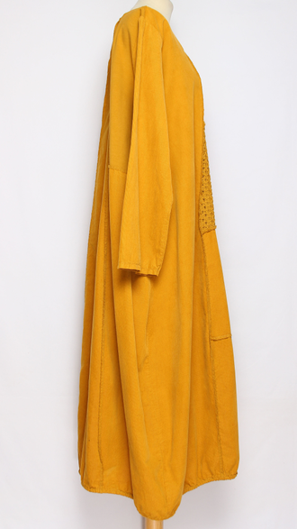 Платье Бохо вельветовое "Сетка трикотажная спинка" горчичное, морская волна, малахит до р.56