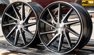 Комплект дисков R16 7,0J ET+36 5*100 Vossen CVT Черный глянец с полированными лучами (G560)
