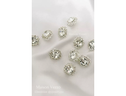 ПУГОВИЦЫ С КРИСТАЛЛАМИ, 15 мм. 50 шт. Р-00046