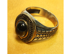 Мужской мусульманский перстень с камнем (Оникс-цирконий) купить