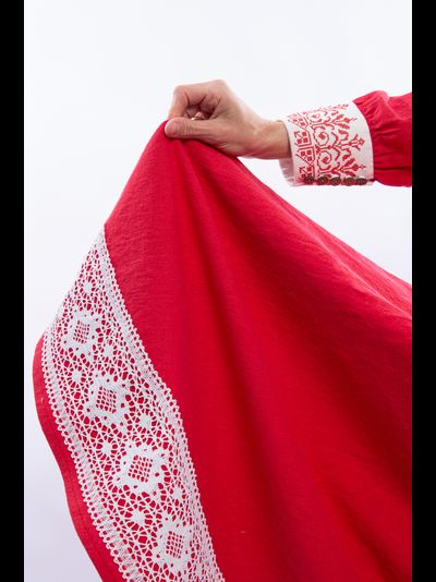 Платье "Древо времени" крапива красное