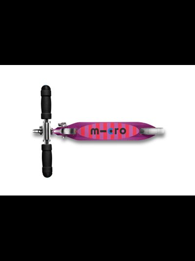 Самокат Micro Sprite Сиреневые полоски LED