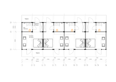 Модульный двухэтажной отель 8 номеров, 208 м2