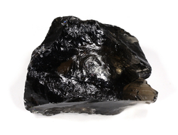 Морион (черный хрусталь), дымчатый кварц, необработанный образец "дикий", Россия, Урал (57*40*28 мм, 80 г) №26141