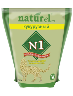 Наполнитель N1 Naturel Кукурузный комкующийся 4,5 л