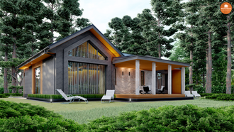 Одноэтажный дом из Газобетона - 130м2