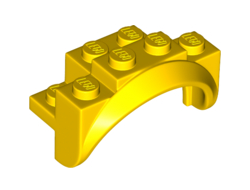 Vehicle, Mudguard 4 x 2 1/2 x 2 with Arch Round, Solid Studs, and Rounded Legs, Yellow (35789 / 6252538)