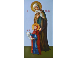 Анна Праведная, мать Пресвятой Богородицы. Рукописная мерная икона.