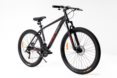 Велосипед FET technics 27,5" black-red (21 скорость, Shimano, дисковые тормоза)