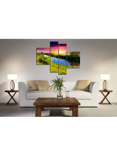 Модульная картина "Фиолетовый закат"