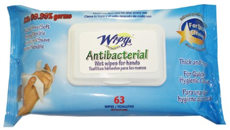 Antibacterial  ანტიბაქტერიული სველი ხელსახოცი 15 ც., 63 ც. და  120 ც.