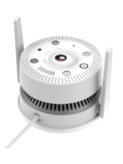 DE/VN-XMC40 Панорамная WiFi/LAN охранная видеокамера+датчик дыма. Ночное видение, интерком связь, с DVR. Full HD, 4 МП (ICSEE/XMEYE)