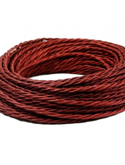 Провод витой в ретро стиле ПРВ 3х1.5 гранатовый шёлк